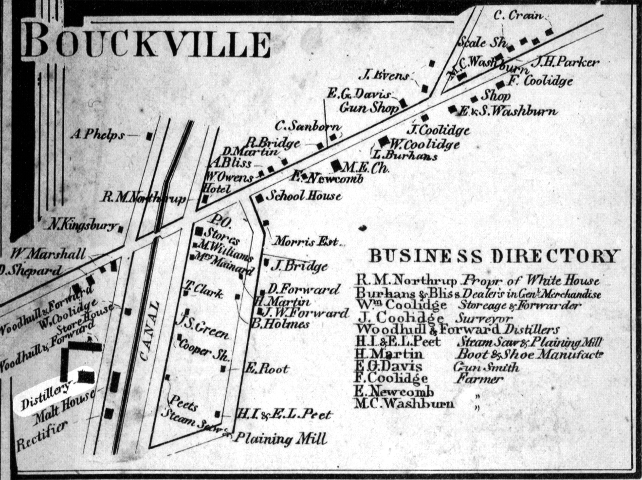 1859 Madison County Map Bouckville Excerpt